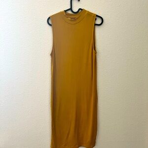 LBD Long mustard dress